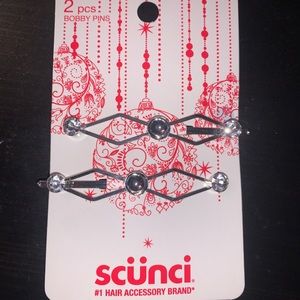 Two (2) scünci Bobby Pins with Crystal Accents NWT